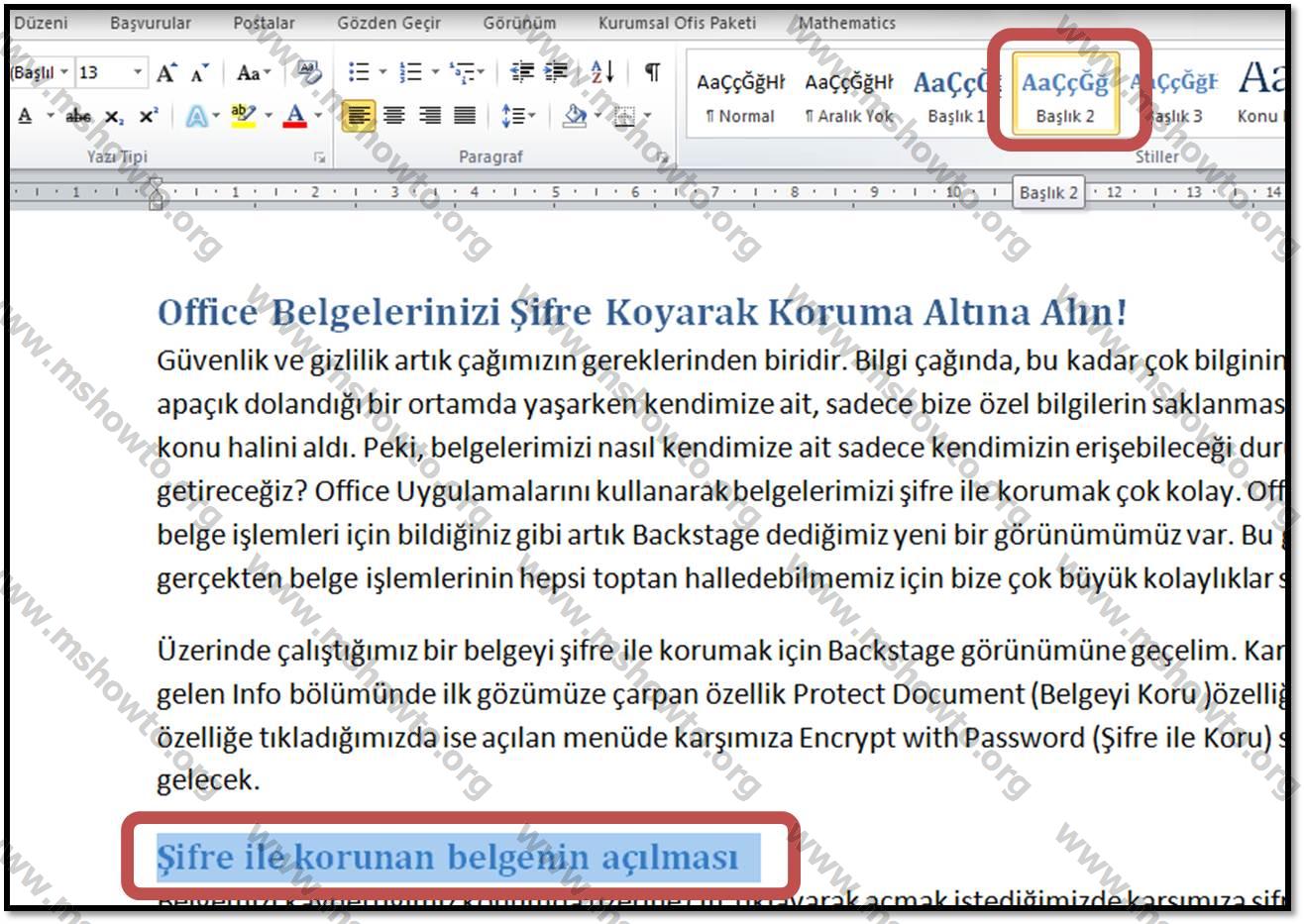 word 2010 da index icindekiler nasil olusturulur