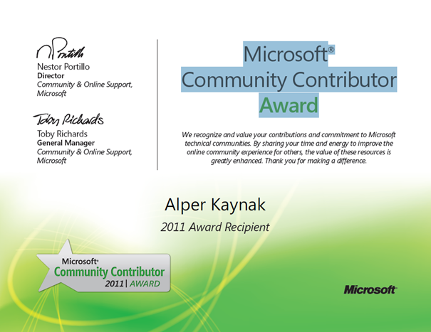 Microsoft Community Contributor Certificate