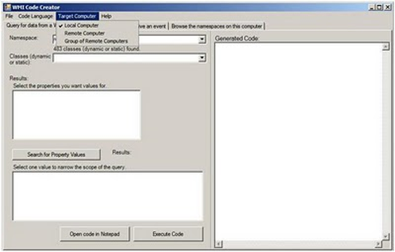 Code creator. WMI code creator. WMI DELPHI code creator.