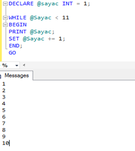 sql döngü