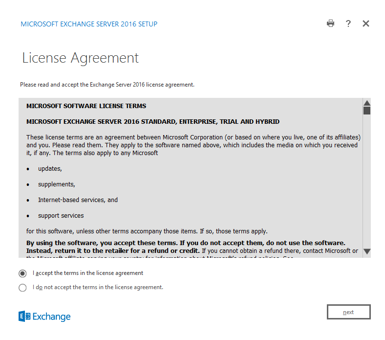 Exchange Server 2016 Kurulumu
