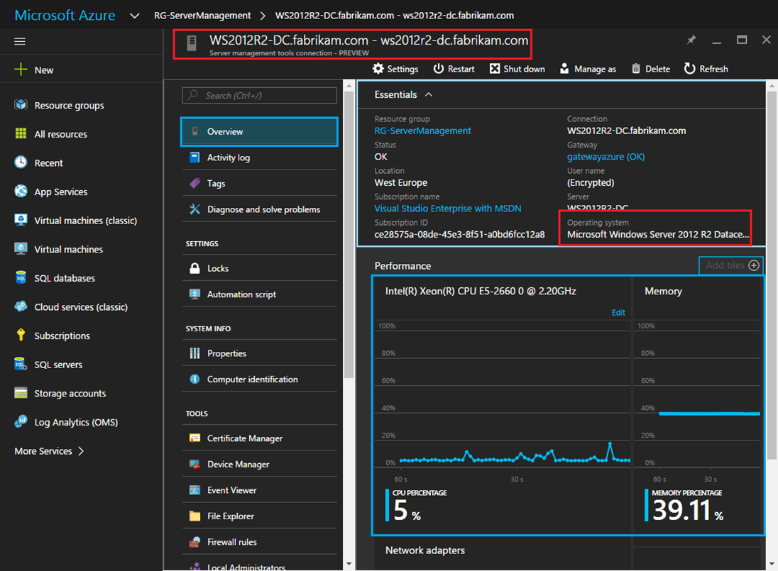 Azure server