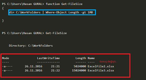 Powershell Fonksiyon Kullanımı – Bölüm 1