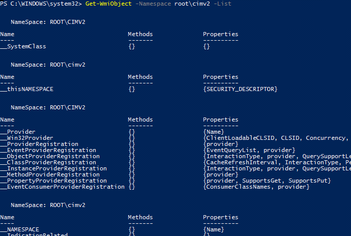 Microsoft PowerShell - Querying with WMI and CIM - Namespace’lerin ...