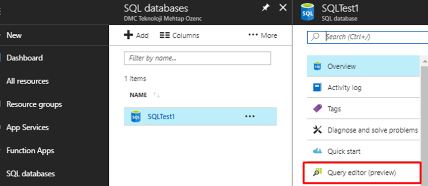 Azure Portal Query Editor (Preview)