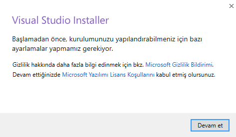 Microsoft Visual Studio 2019 Kurulumu