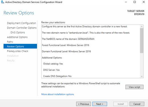 Server 2019 Active Directory Kurulumu