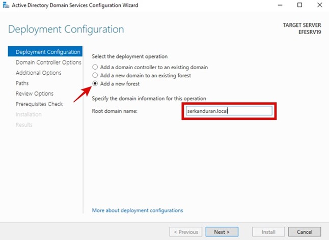 Server 2019 Active Directory Kurulumu