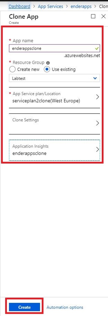 Azure App Service Backup