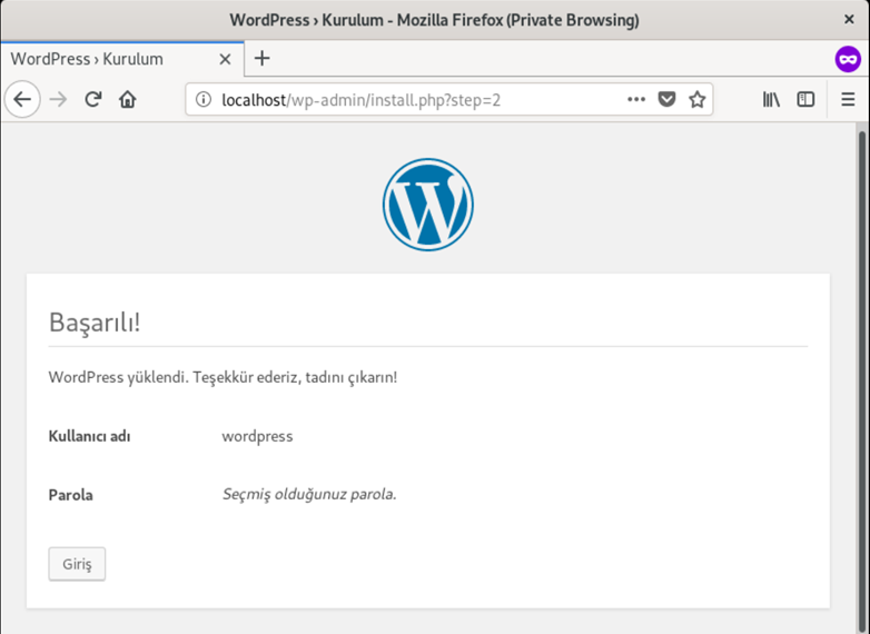 wordpress kurulumu