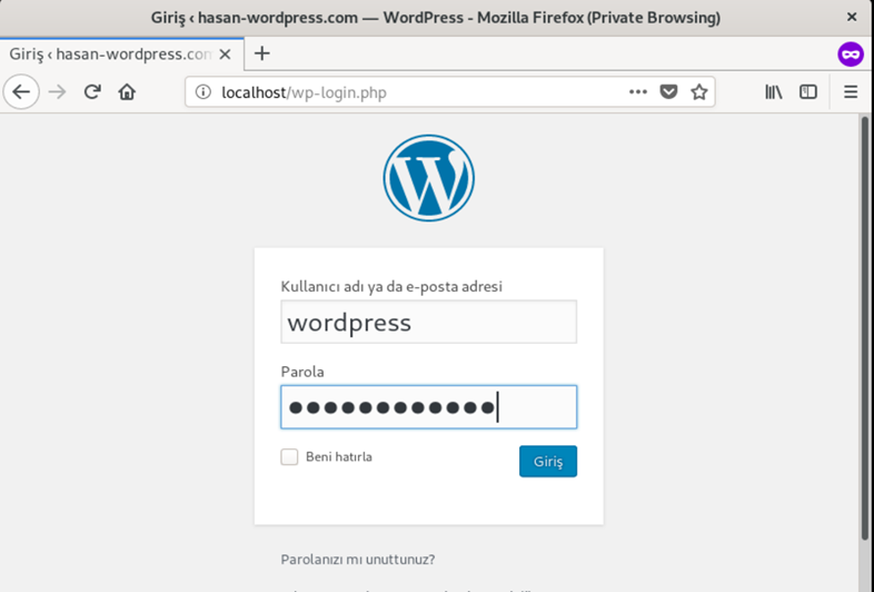 wordpress kurulumu