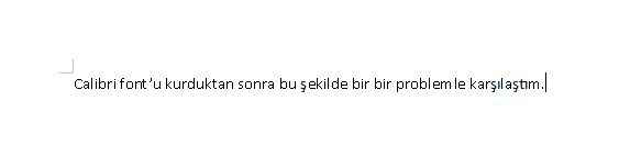 Calibri font rendering