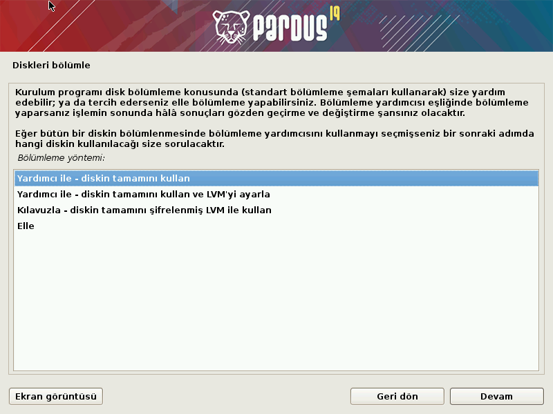 Pardus 19 Kurulumu