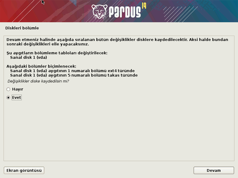 Pardus 19 Kurulumu