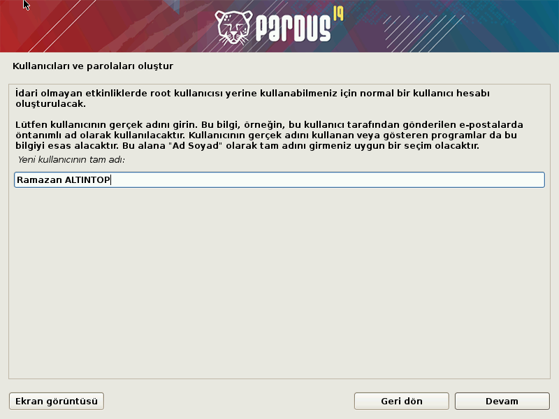 Pardus 19 Kurulumu