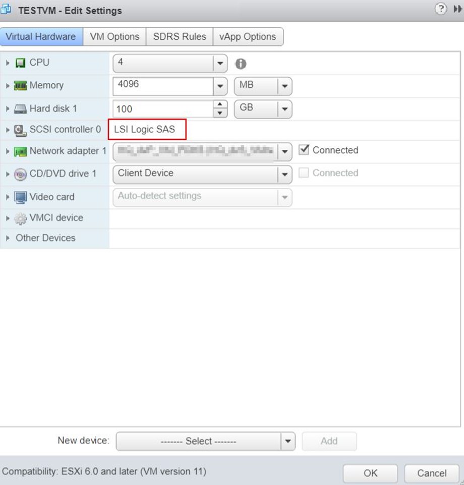 LSI Logic SAS Scsi Controller dan VMware Paravirtual Scsi Controller a 