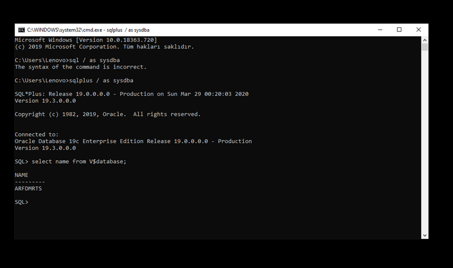 Oracle Database Kurulumu