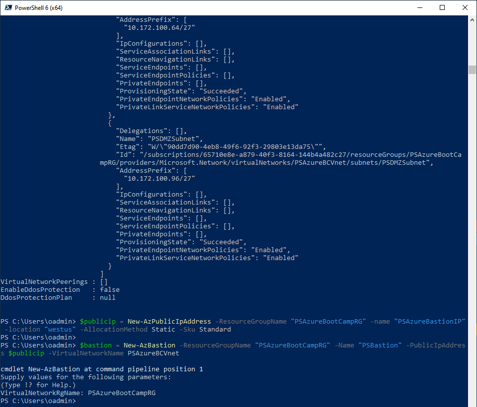 PowerShell ile Azure bastion