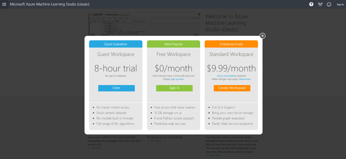 Microsoft Azure Machine Learning Studio