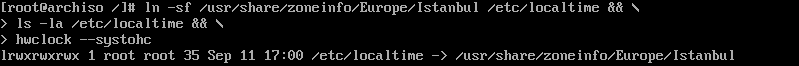 Arch Linux Saat Diliminin Ayarlanması