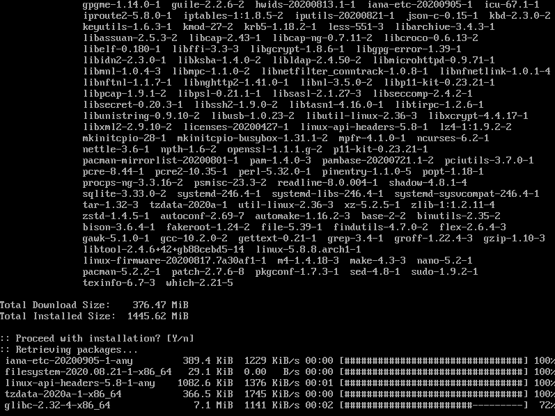 Arch Linux Temel Paket Kurulumları