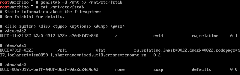 Arch Linux Fstab Dosyasının Hazırlanması