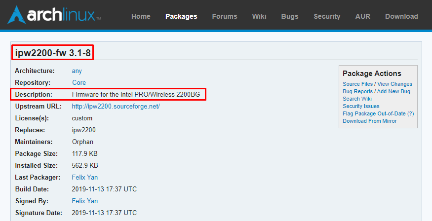 arch linuxta network driverının aranması