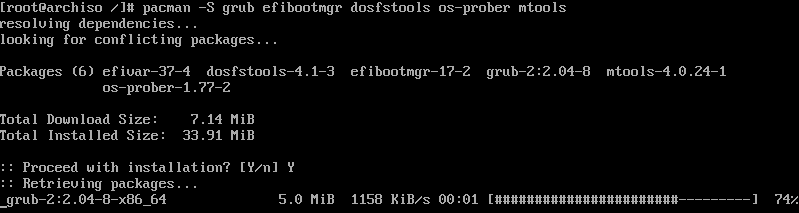 arch linuxta grub kurulumu
