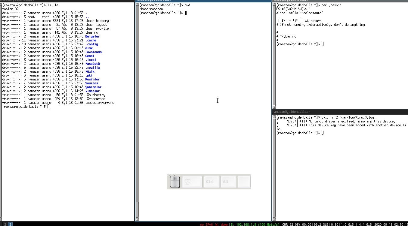 Arch Linux i3wm yön tuşları ile pencerelerin taşınması