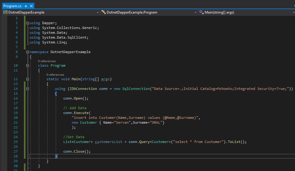 C# Dapper Kullanımı