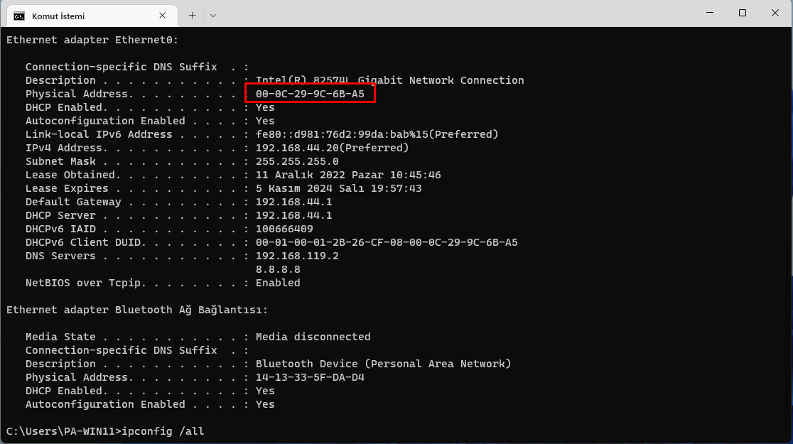 Palo Alto IP-MAC Eşleşmesi