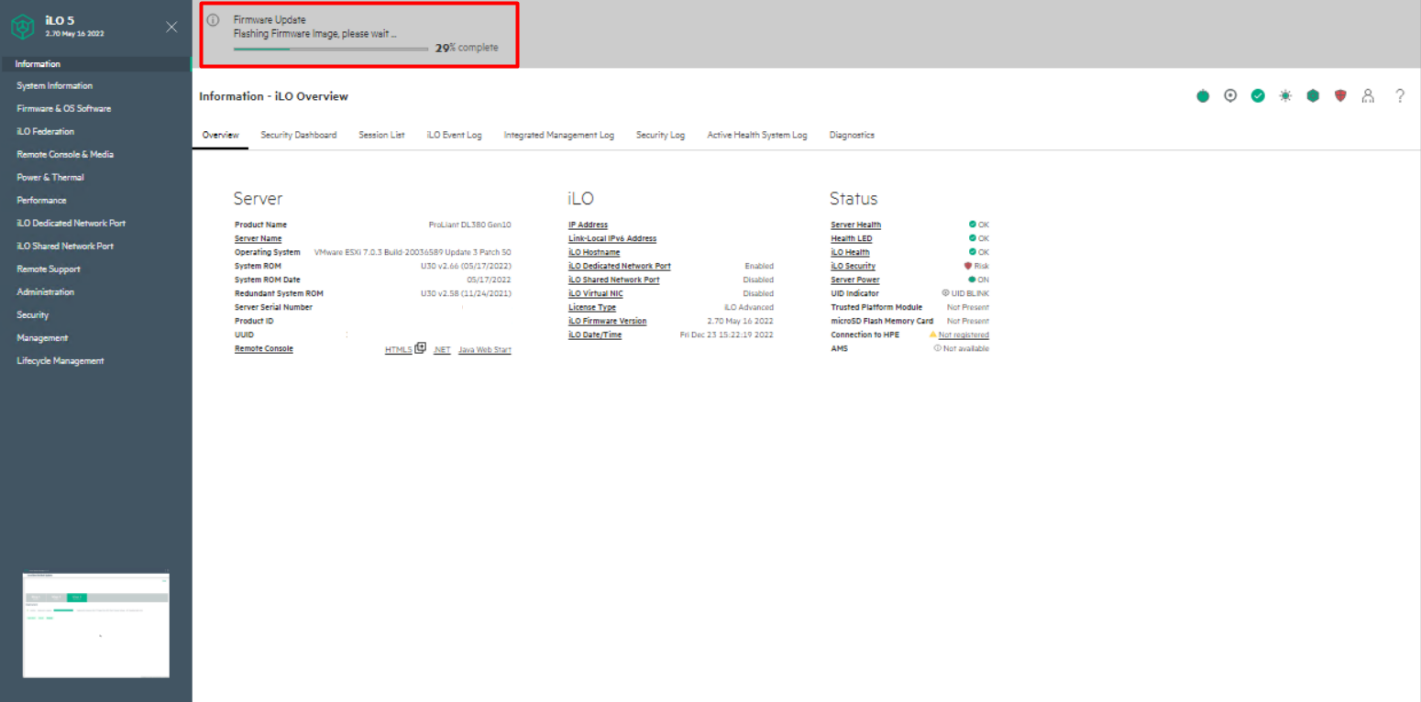 HP DL380 Firmware Update