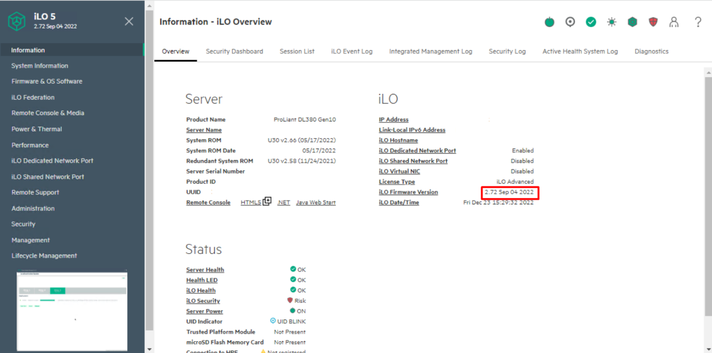 HP DL380 Firmware Update