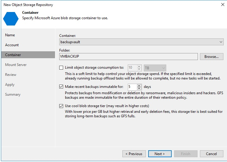 Veeam Azure Blob Immutability