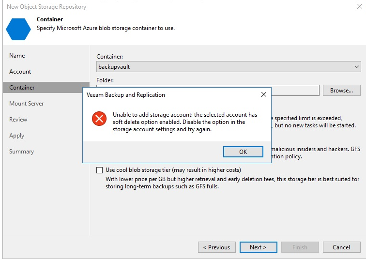 Veeam Azure Blob Immutability