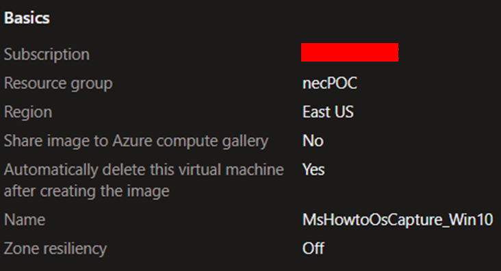 Azure VM Image