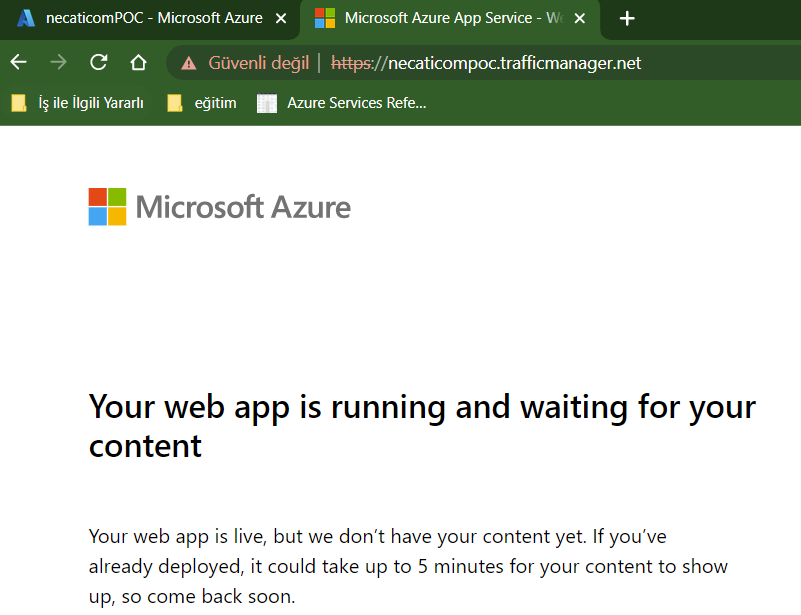 Azure Traffic Manager Kurulumu